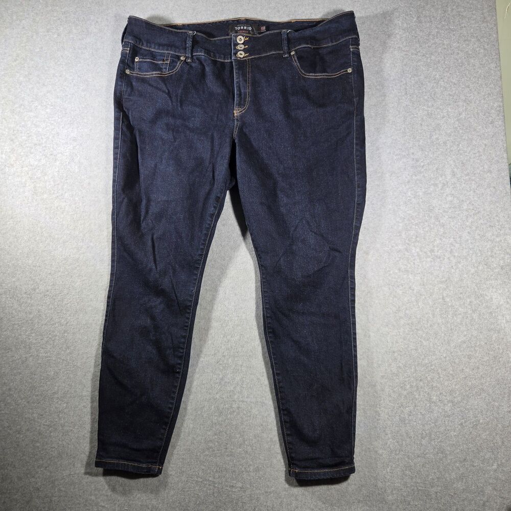 Torrid Premium Jeans Womens Jeggings Three Button Skinny Dark Plus Size 24R